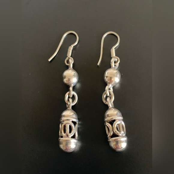 Vintage (Sterling Silver) dangle hook pierced - Picture 4 of 5